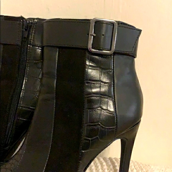 JUST FAB black stiletto pointed toe boots size 7.5 - Picture 3 of 7